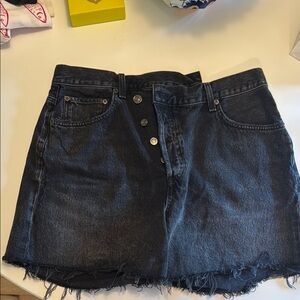AGOLDE criss cross jean shorts
